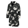 Yin Yang Black Pattern Print Men Long Robe-grizzshop