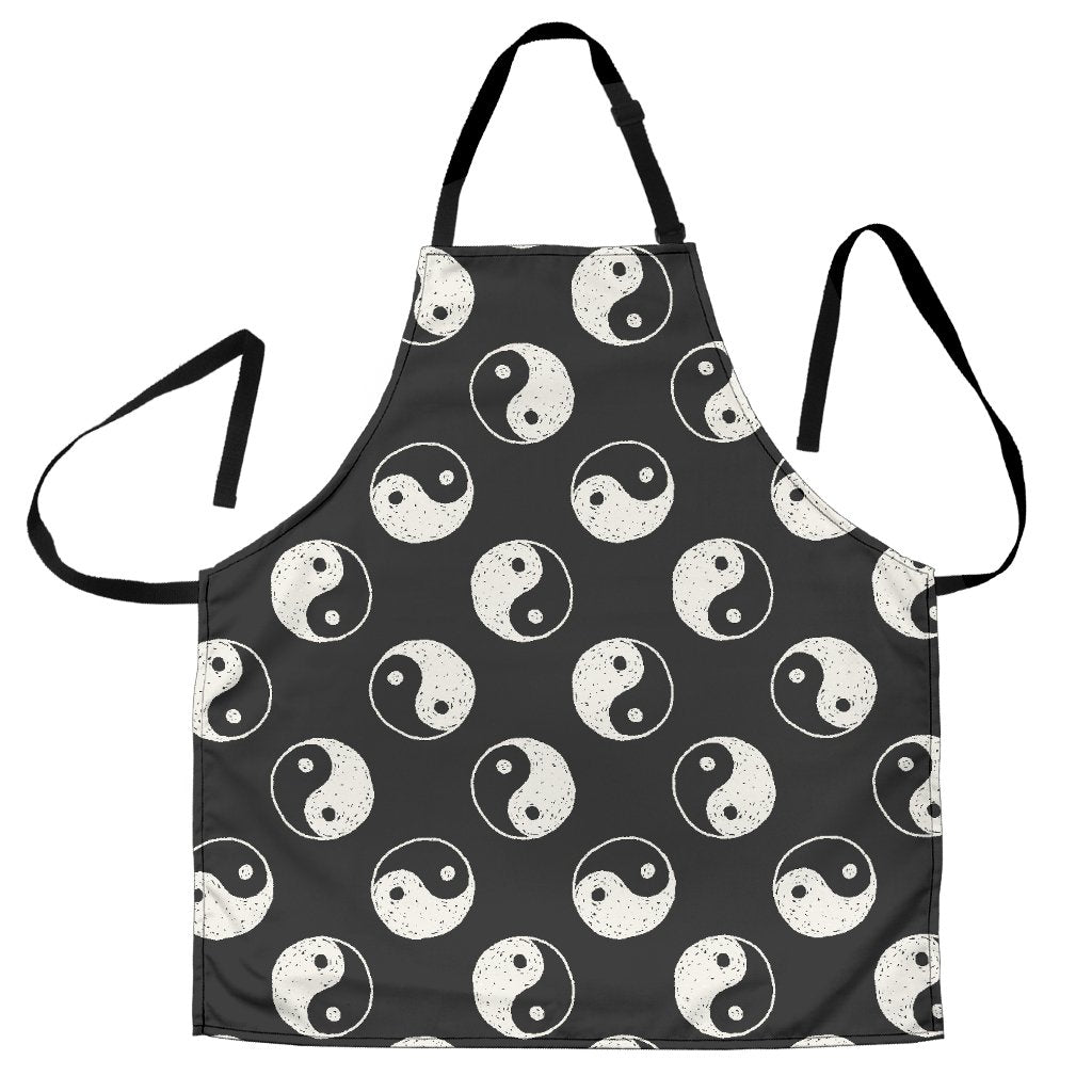 Yin Yang Black Pattern Print Men's Apron-grizzshop