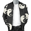 Yin Yang Black Pattern Print Men's Bomber Jacket-grizzshop