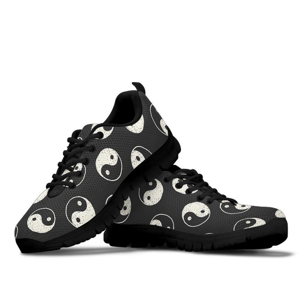 Yin Yang Black Pattern Print Sneaker Shoes For Men Women-grizzshop