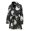 Yin Yang Black Pattern Print Women Long Robe-grizzshop