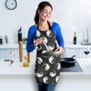 Yin Yang Black Pattern Print Women's Apron-grizzshop