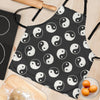 Yin Yang Black Pattern Print Women's Apron-grizzshop