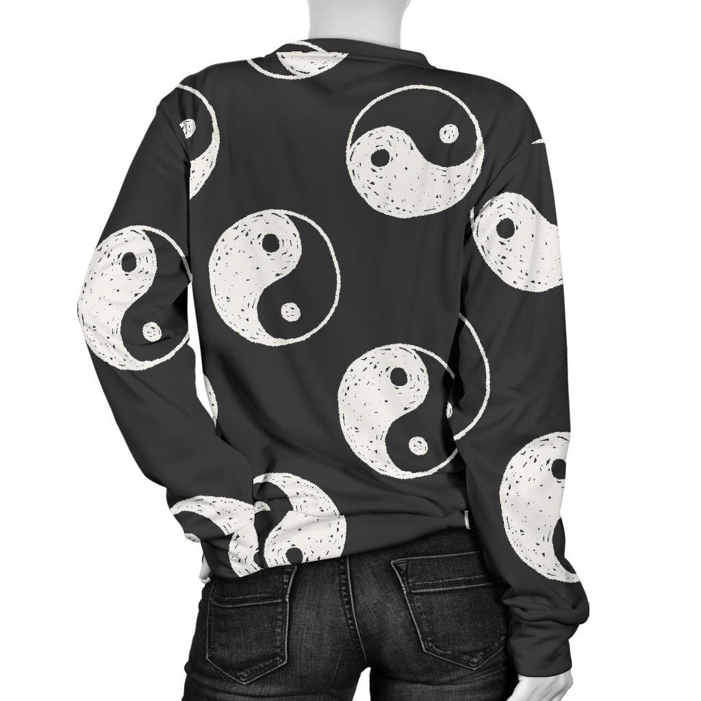 Yin Yang Black Pattern Print Women's Sweatshirt-grizzshop