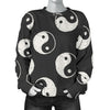 Yin Yang Black Pattern Print Women's Sweatshirt-grizzshop