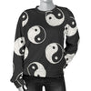 Yin Yang Black Pattern Print Women's Sweatshirt-grizzshop