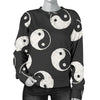 Yin Yang Black Pattern Print Women's Sweatshirt-grizzshop