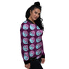 Yin Yang Blue And Purple Print Women's Bomber Jacket-grizzshop