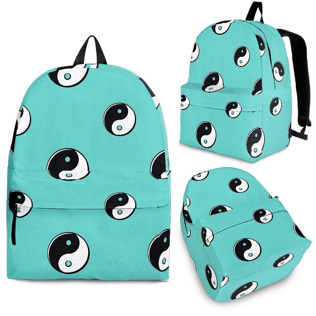 Yin Yang Blue Pattern Print Backpack-grizzshop