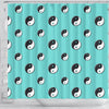 Yin Yang Blue Pattern Print Bathroom Shower Curtain-grizzshop