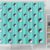 Yin Yang Blue Pattern Print Bathroom Shower Curtain-grizzshop