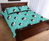 Yin Yang Blue Pattern Print Bed Set Quilt-grizzshop