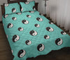 Yin Yang Blue Pattern Print Bed Set Quilt-grizzshop