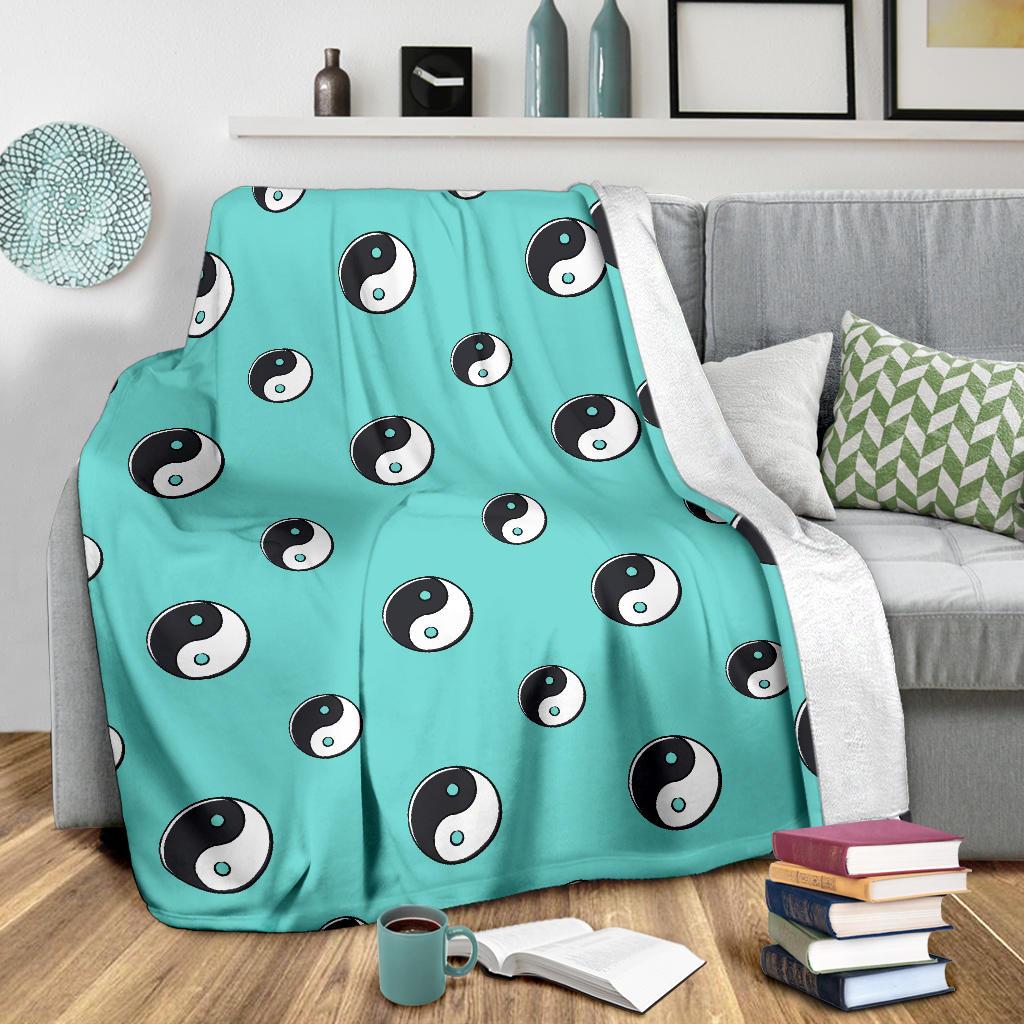 Yin Yang Blue Pattern Print Blanket-grizzshop