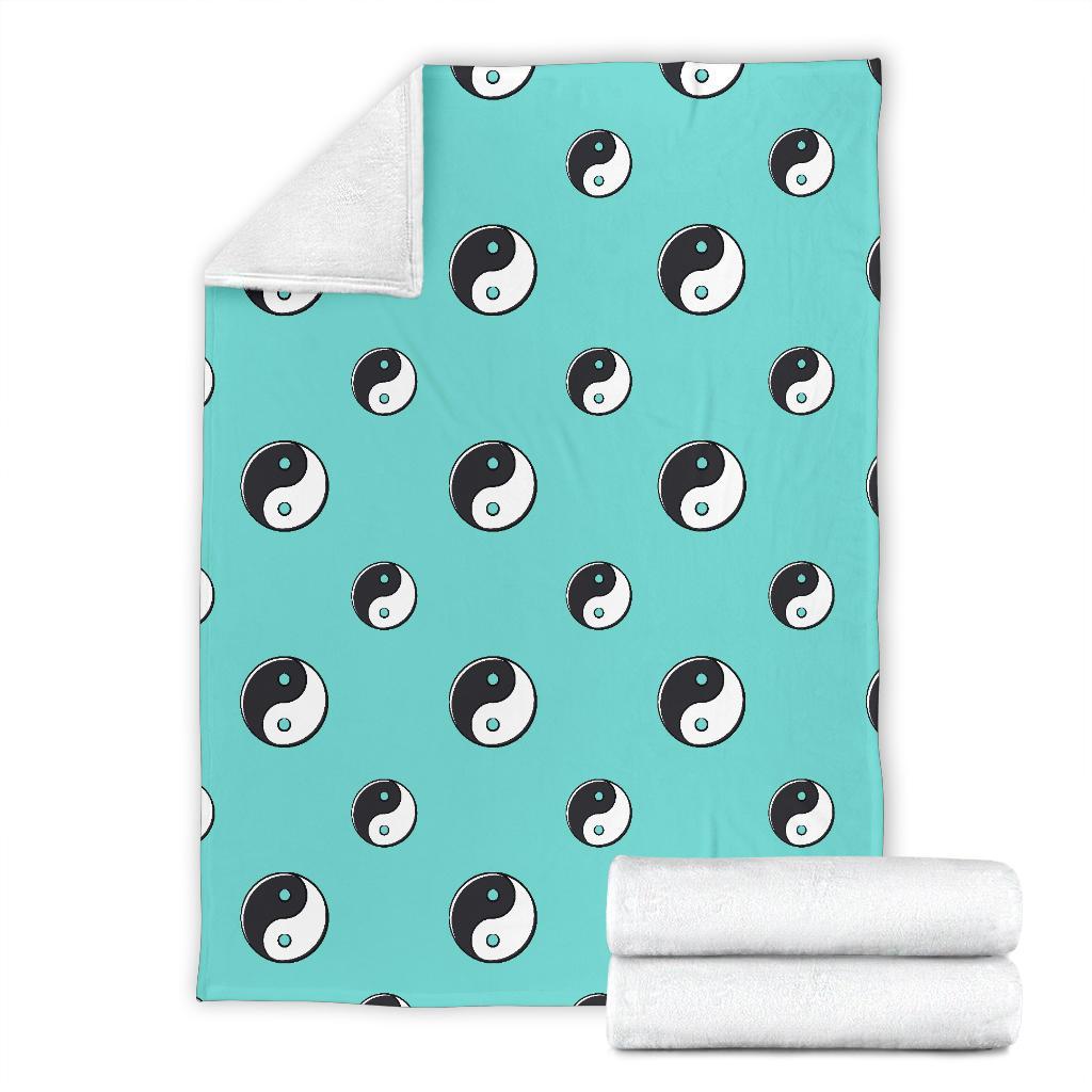 Yin Yang Blue Pattern Print Blanket-grizzshop