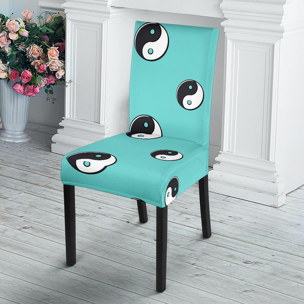 Yin Yang Blue Pattern Print Chair Cover-grizzshop