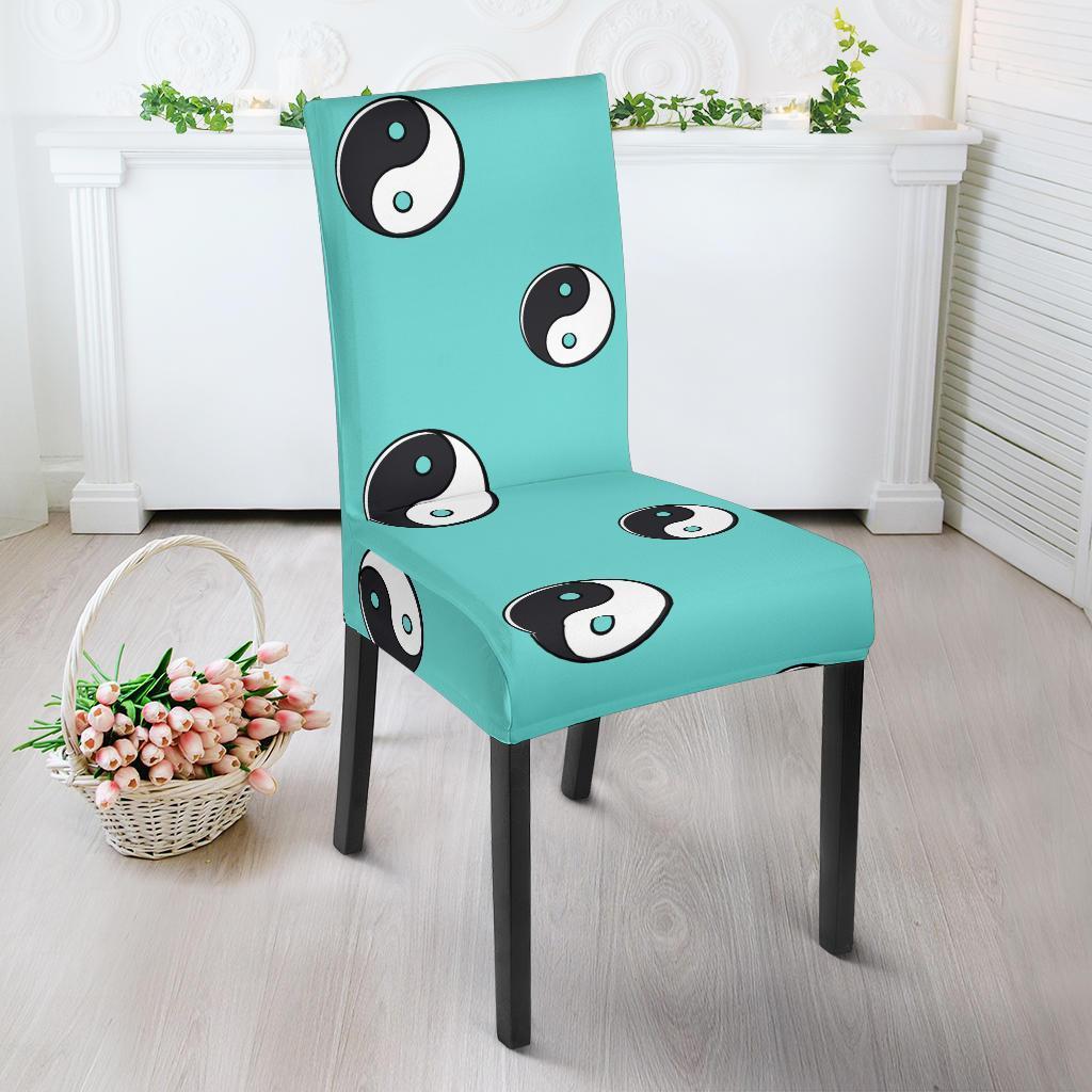 Yin Yang Blue Pattern Print Chair Cover-grizzshop