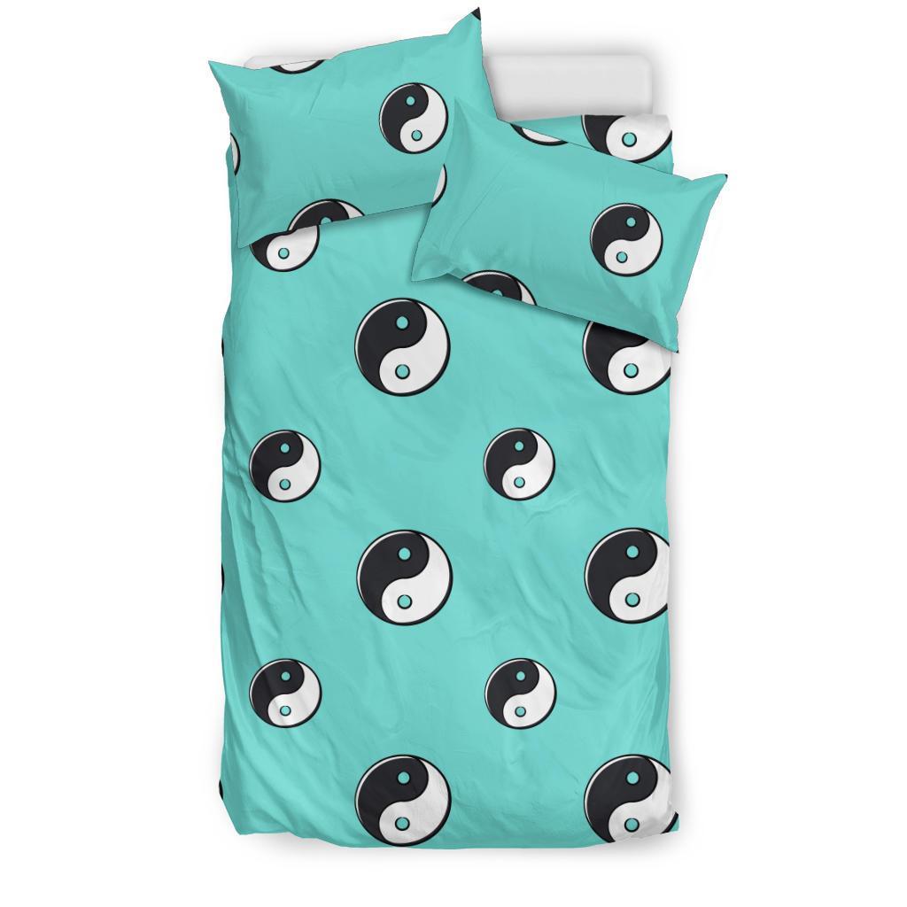 Yin Yang Blue Pattern Print Duvet Cover Bedding Set-grizzshop