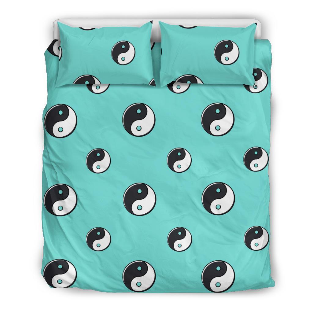 Yin Yang Blue Pattern Print Duvet Cover Bedding Set-grizzshop