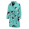 Yin Yang Blue Pattern Print Men Long Robe-grizzshop