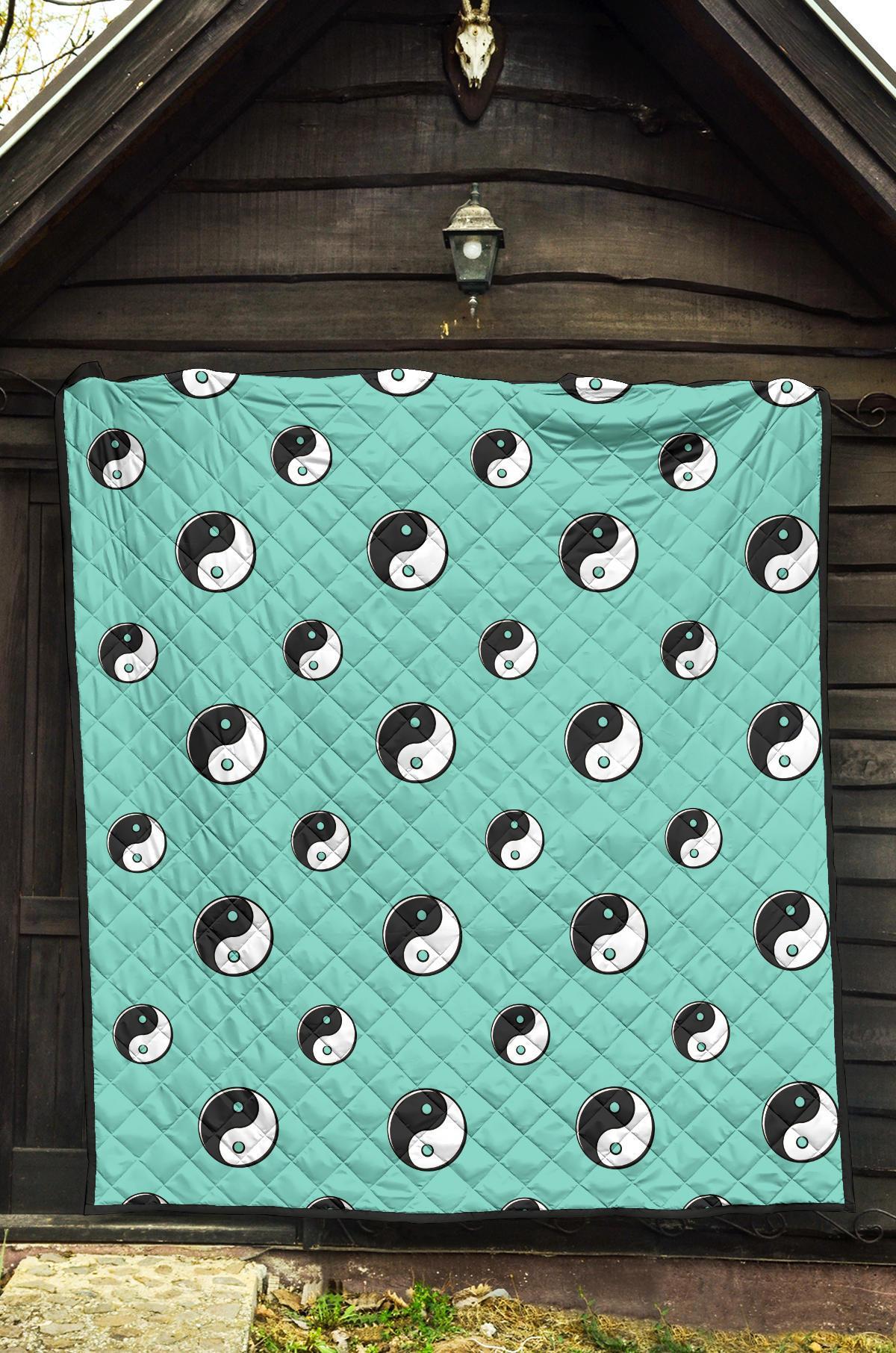 Yin Yang Blue Pattern Print Quilt-grizzshop