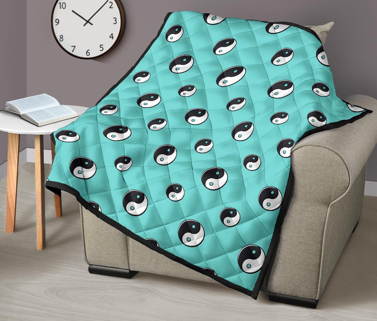 Yin Yang Blue Pattern Print Quilt-grizzshop