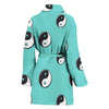 Yin Yang Blue Pattern Print Women Long Robe-grizzshop