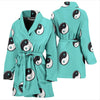 Yin Yang Blue Pattern Print Women Long Robe-grizzshop