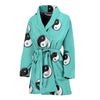 Yin Yang Blue Pattern Print Women Long Robe-grizzshop