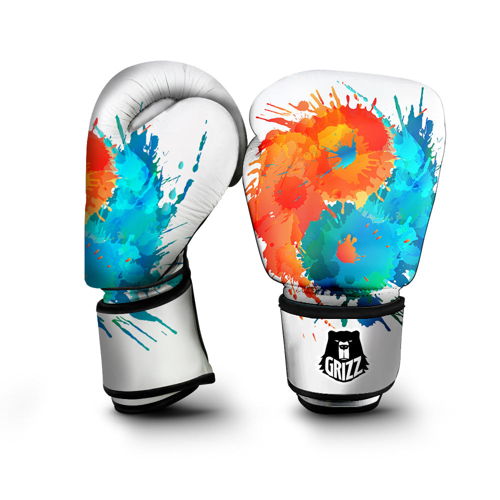 Yin Yang Colorful Splash Print Boxing Gloves-grizzshop