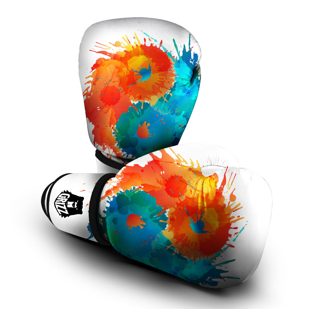 Yin Yang Colorful Splash Print Boxing Gloves-grizzshop