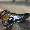 Yin Yang Dragon And Tiger Print Black High Top Shoes-grizzshop