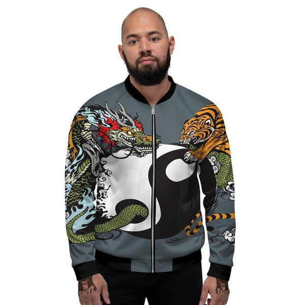 Dragon print bomber jacket best sale