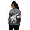 Yin Yang Dragon And Tiger Print Women's Bomber Jacket-grizzshop