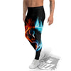 Yin Yang Flaming Print Men's Leggings-grizzshop