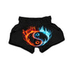 Yin Yang Flaming Print Muay Thai Boxing Shorts-grizzshop