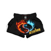 Yin Yang Flaming Print Muay Thai Boxing Shorts-grizzshop