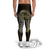 Yin Yang Flower Grey And Gold Print Men's Leggings-grizzshop