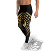 Yin Yang Gold Bagua Print Men's Leggings-grizzshop