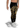 Yin Yang Gold Bagua Print Men's Leggings-grizzshop