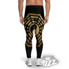 Yin Yang Gold Bagua Print Men's Leggings-grizzshop