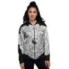 Yin Yang Mandala White And Black Print Women's Bomber Jacket-grizzshop