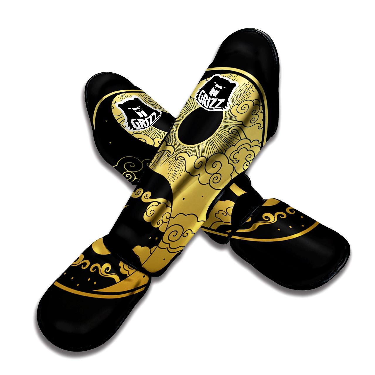 Yin Yang Moon And Sun Print Muay Thai Shin Guards-grizzshop