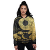 Yin Yang Moon And Sun Print Women's Bomber Jacket-grizzshop