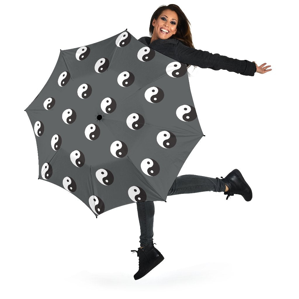 Yin Yang Pattern Print Automatic Foldable Umbrella-grizzshop