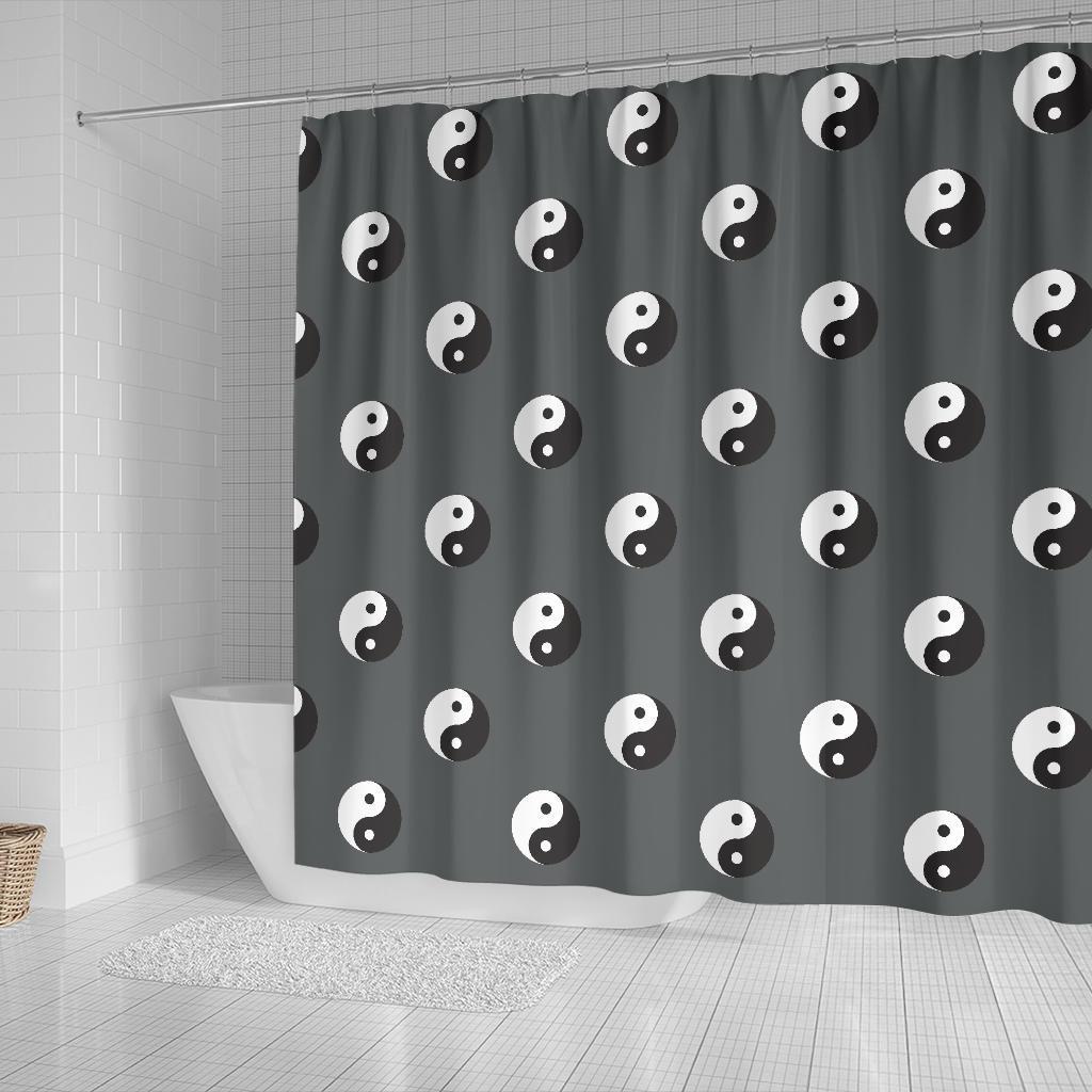 Yin Yang Pattern Print Bathroom Shower Curtain-grizzshop