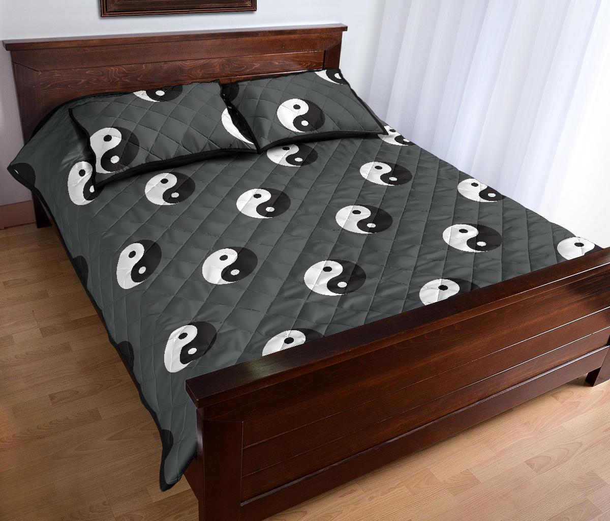 Yin Yang Pattern Print Bed Set Quilt-grizzshop