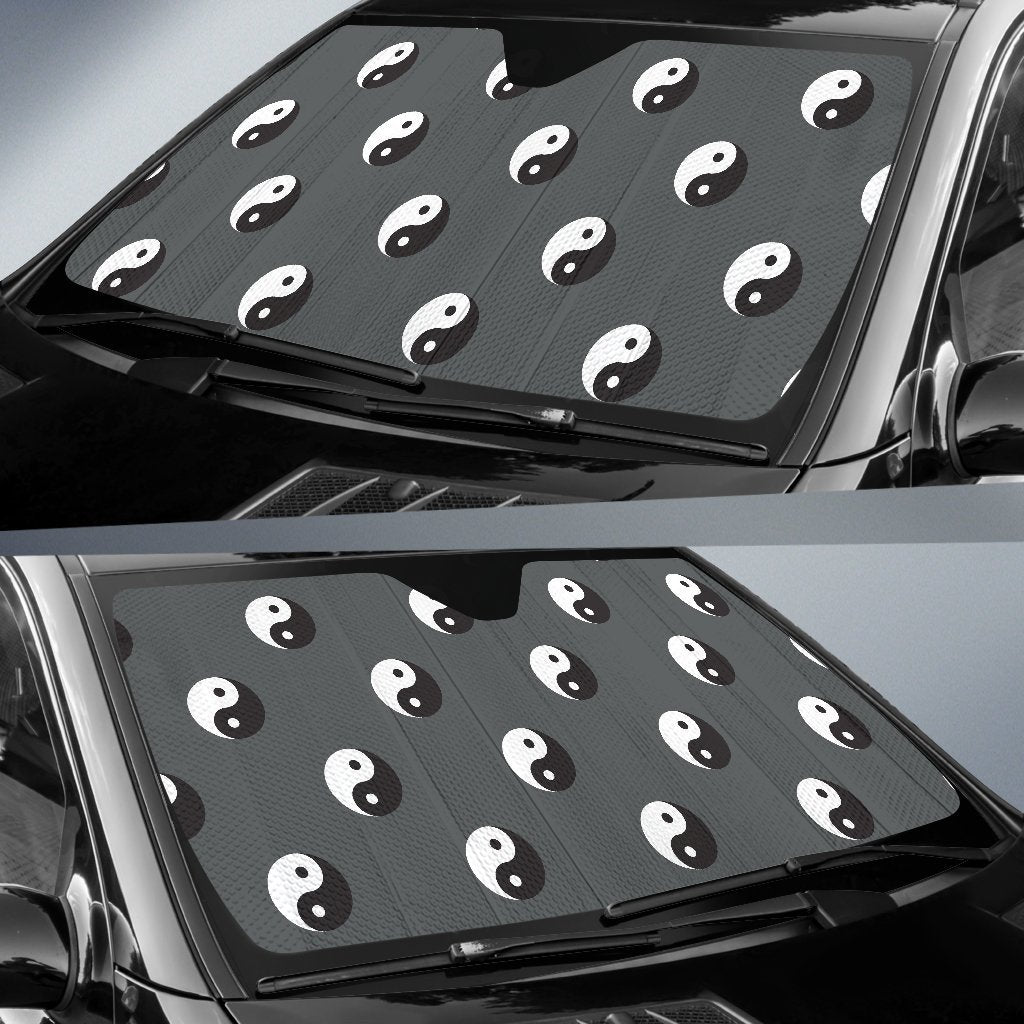 Yin Yang Pattern Print Car Sun Shade-grizzshop
