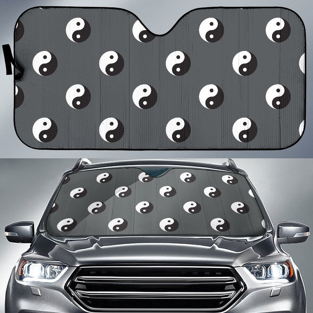 Yin Yang Pattern Print Car Sun Shade-grizzshop