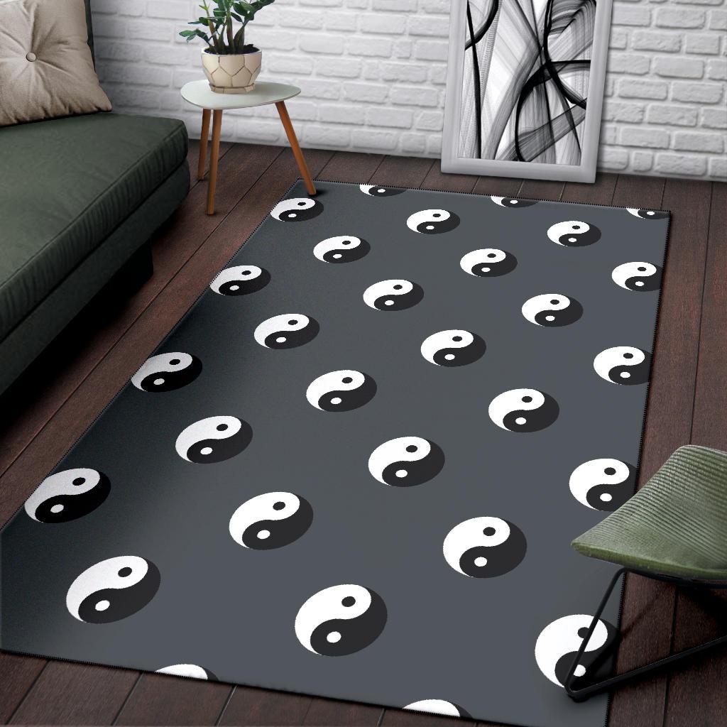 Yin Yang Pattern Print Floor Mat-grizzshop
